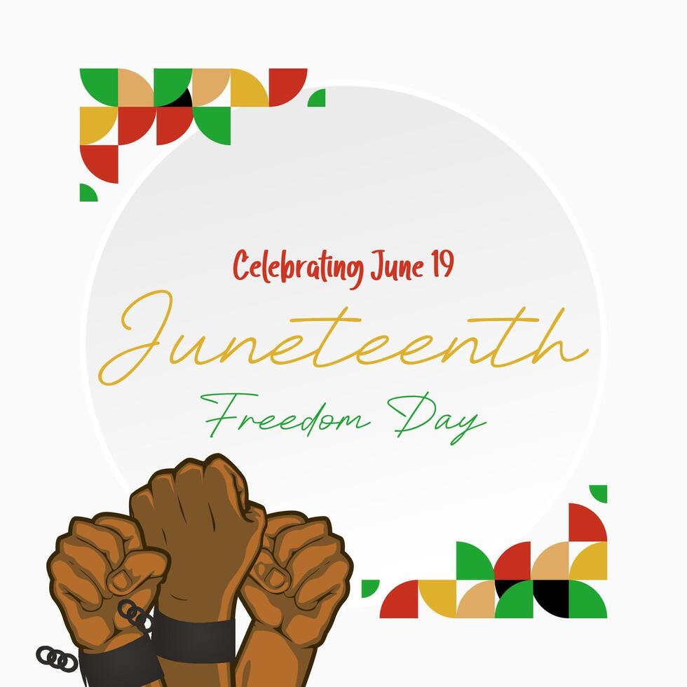 juneteenth vrijheid dag spandoek. Afrikaanse Amerikaans vrijheid dag naar vieren. abstract achtergrond met meetkundig ontwerp voor juneteenth vrijheid dag vector