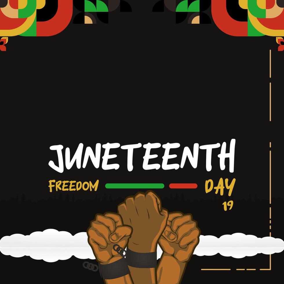 juneteenth vrijheid dag spandoek. Afrikaanse Amerikaans vrijheid dag naar vieren. abstract achtergrond met meetkundig ontwerp voor juneteenth vrijheid dag vector