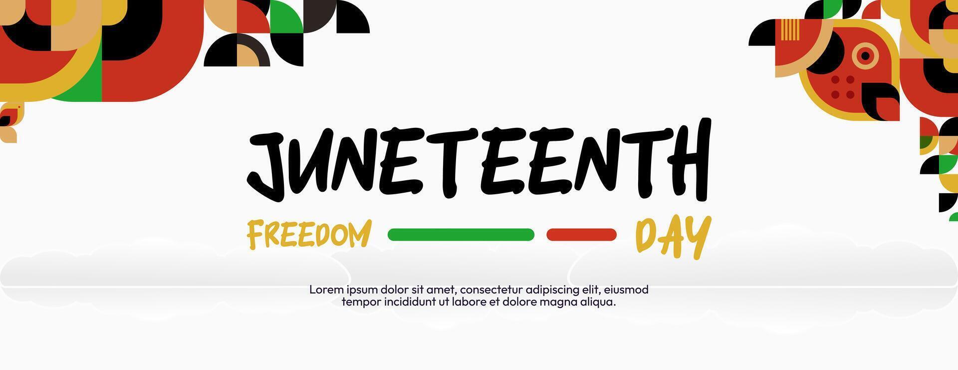 juneteenth vrijheid dag spandoek. Afrikaanse Amerikaans vrijheid dag naar vieren. abstract achtergrond met meetkundig ontwerp voor juneteenth vrijheid dag vector