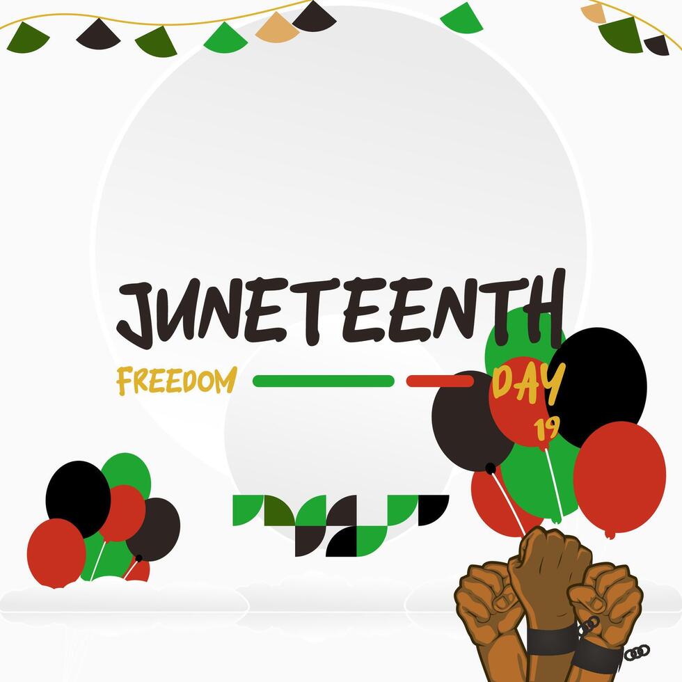 juneteenth vrijheid dag spandoek. Afrikaanse Amerikaans vrijheid dag naar vieren. abstract achtergrond met meetkundig ontwerp voor juneteenth vrijheid dag vector