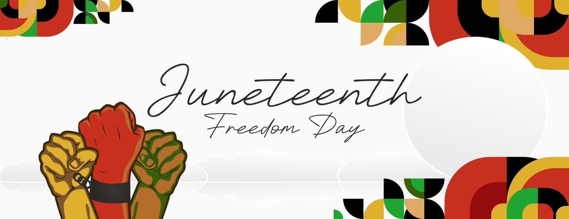 juneteenth vrijheid dag spandoek. Afrikaanse Amerikaans vrijheid dag naar vieren. abstract achtergrond met meetkundig ontwerp voor juneteenth vrijheid dag vector