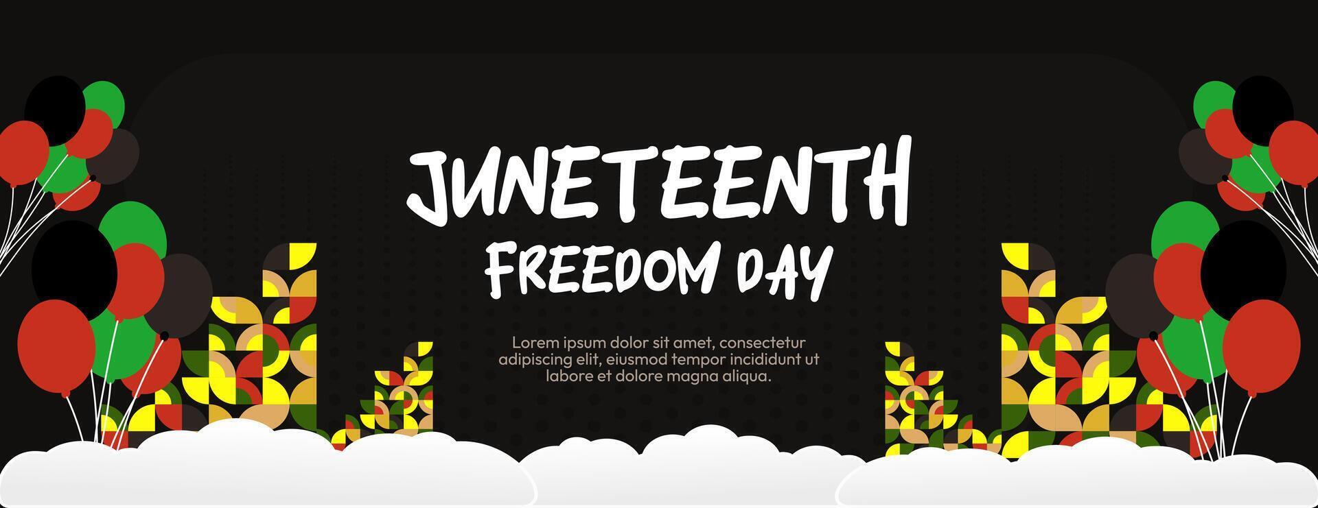 juneteenth vrijheid dag spandoek. Afrikaanse Amerikaans vrijheid dag naar vieren. abstract achtergrond met meetkundig ontwerp voor juneteenth vrijheid dag vector