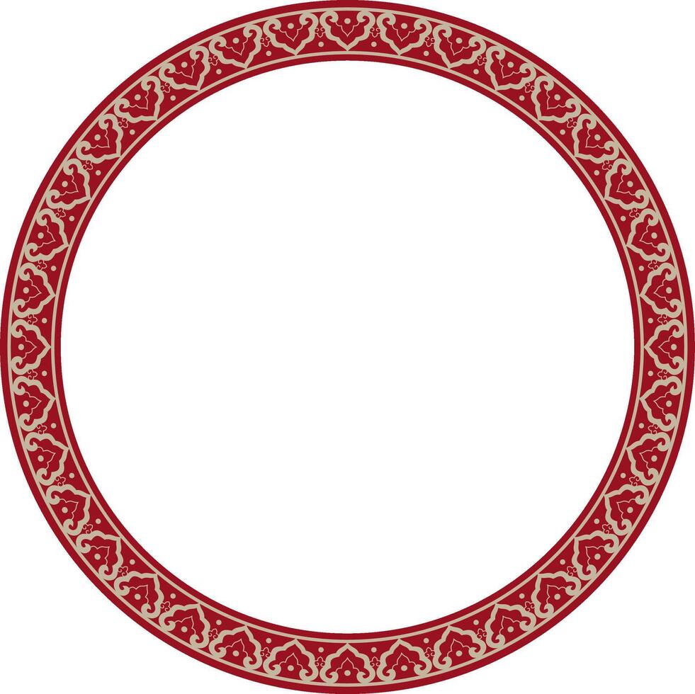 vector goud en rood ronde Chinese ornament. kader, grens, cirkel, ring van Aziatisch volkeren van de oosten.