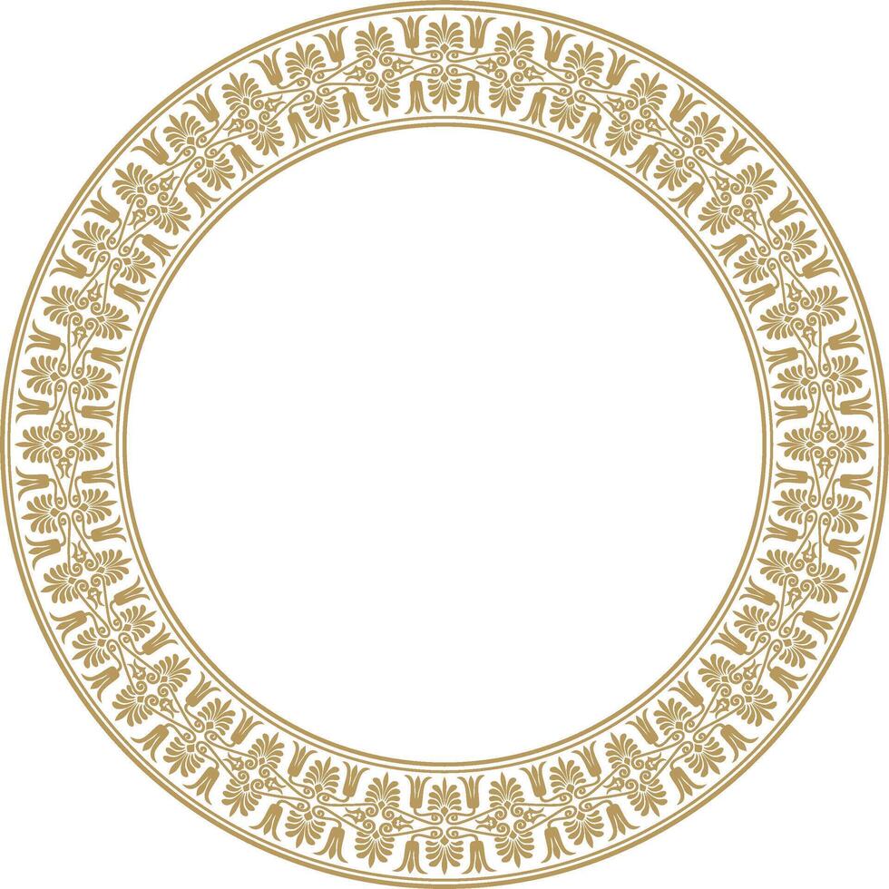 vector goud ronde ornament ring van oude Griekenland. klassiek patroon kader grens Romeins rijk