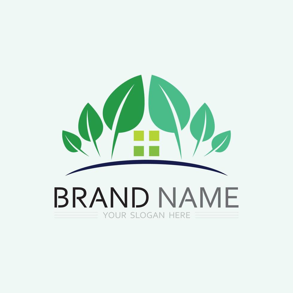 blad logo ontwerp vector voor natuur symbool sjabloon bewerkbare, groene blad logo ecologie natuur element vector pictogram.