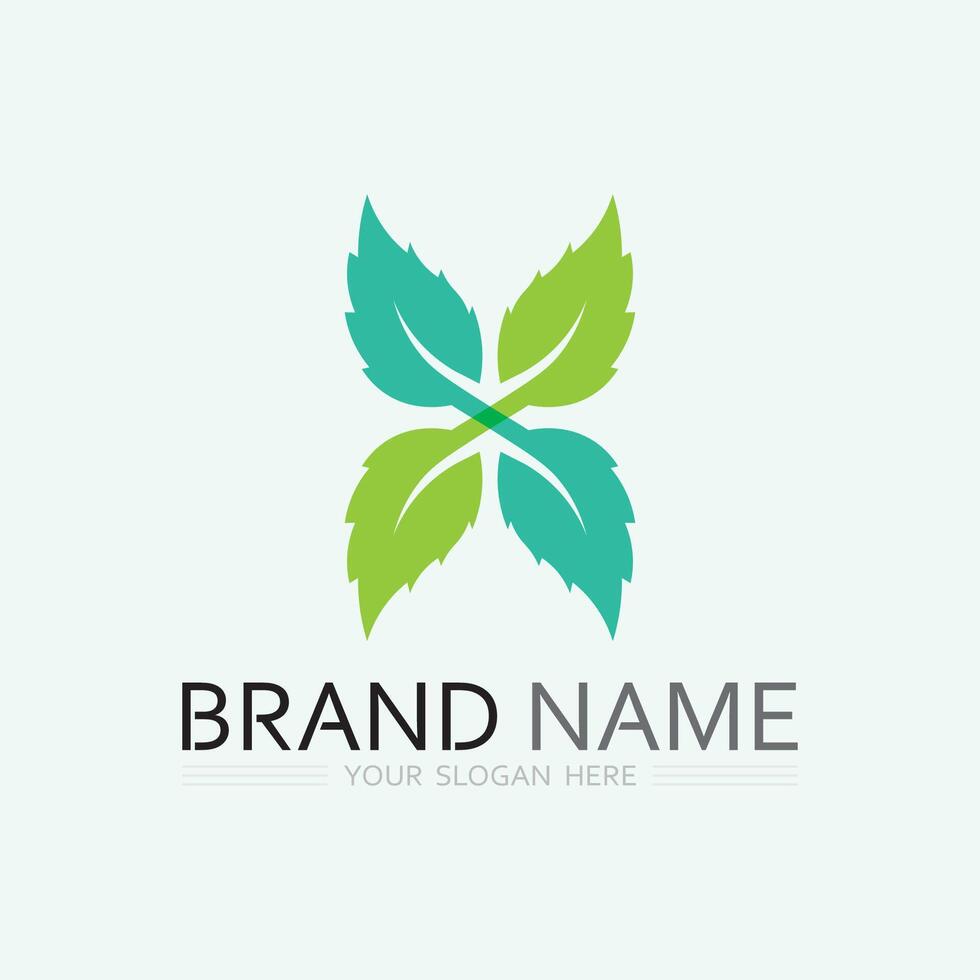 blad logo ontwerp vector voor natuur symbool sjabloon bewerkbare, groene blad logo ecologie natuur element vector pictogram.