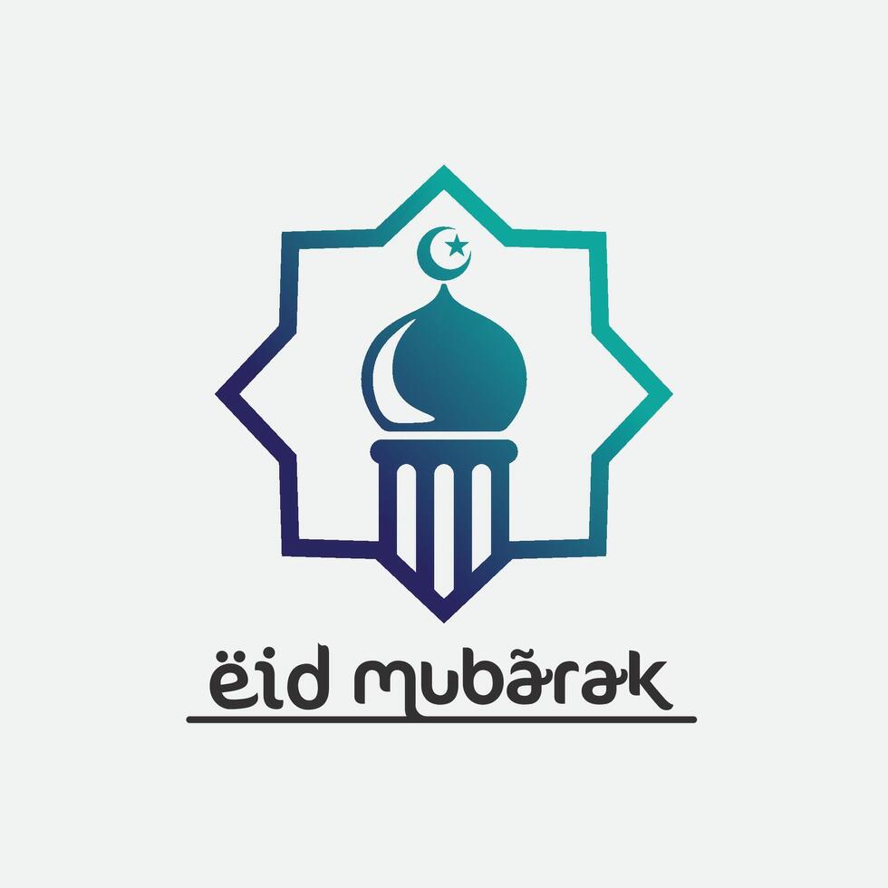 eid mubarak icoon logo Islamitisch en ramdhan religie illustratie logo ontwerp vector moskee