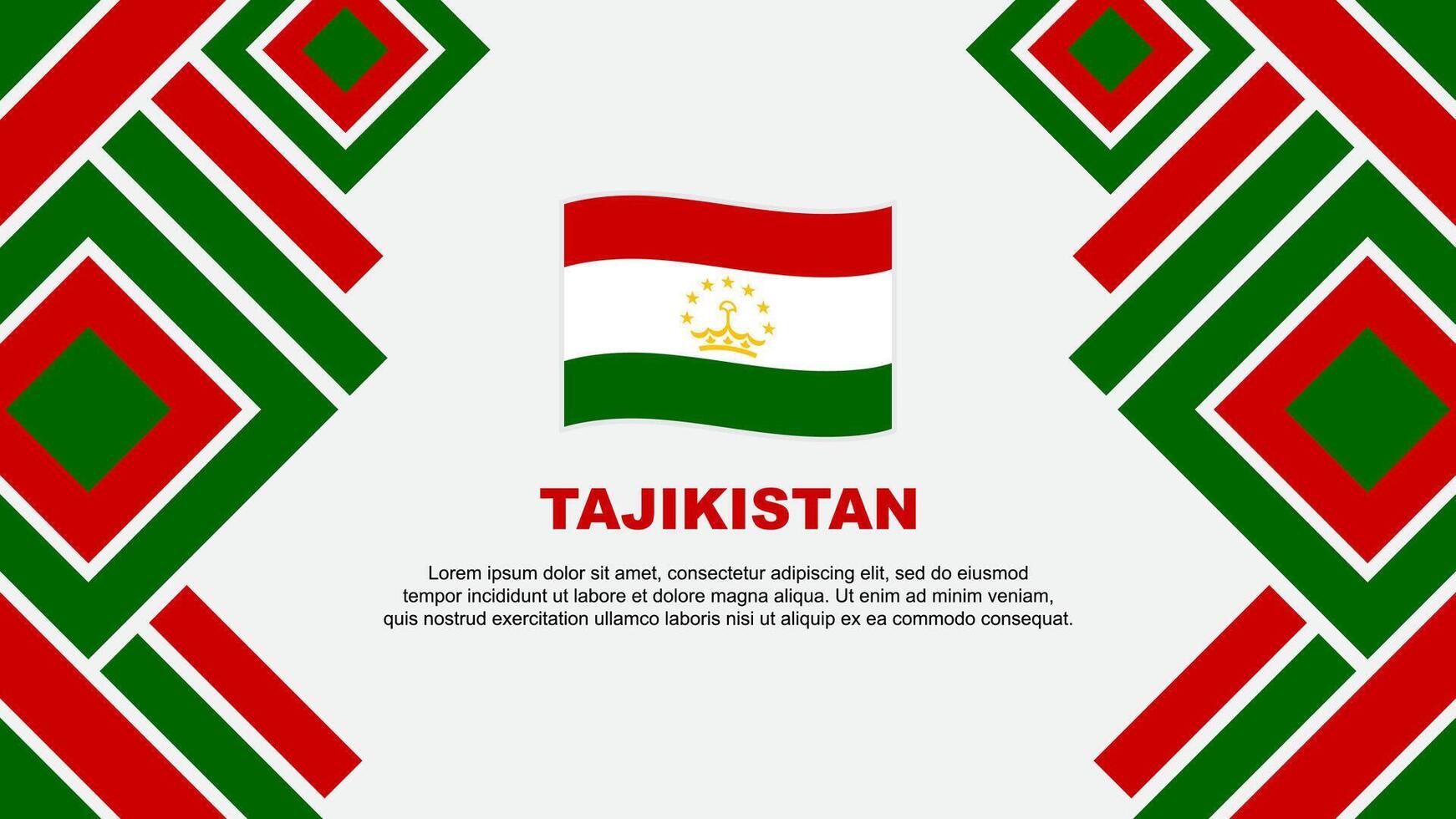 Tadzjikistan vlag abstract achtergrond ontwerp sjabloon. Tadzjikistan onafhankelijkheid dag banier behang vector illustratie. Tadzjikistan