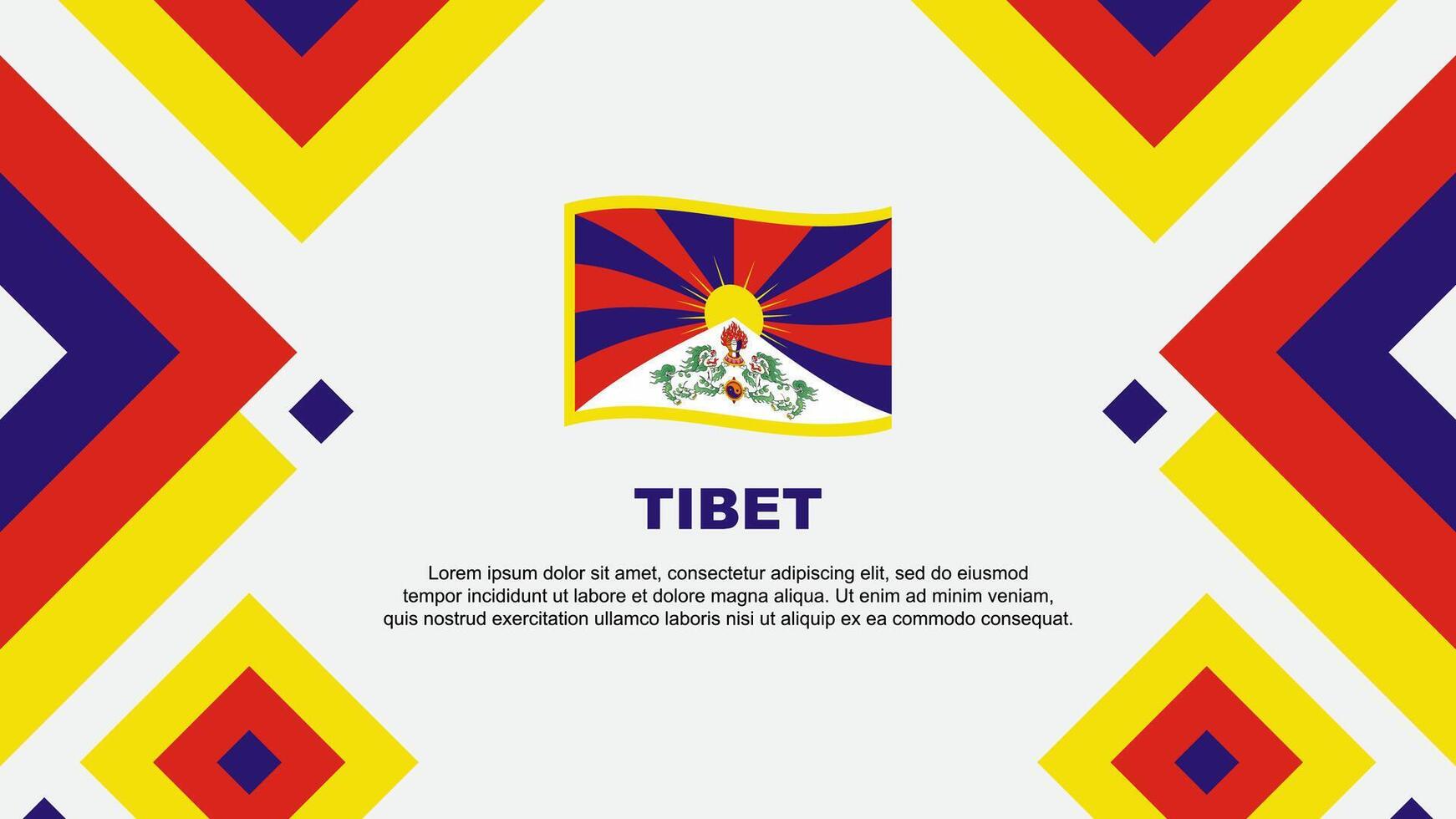 Tibet vlag abstract achtergrond ontwerp sjabloon. Tibet onafhankelijkheid dag banier behang vector illustratie. Tibet sjabloon