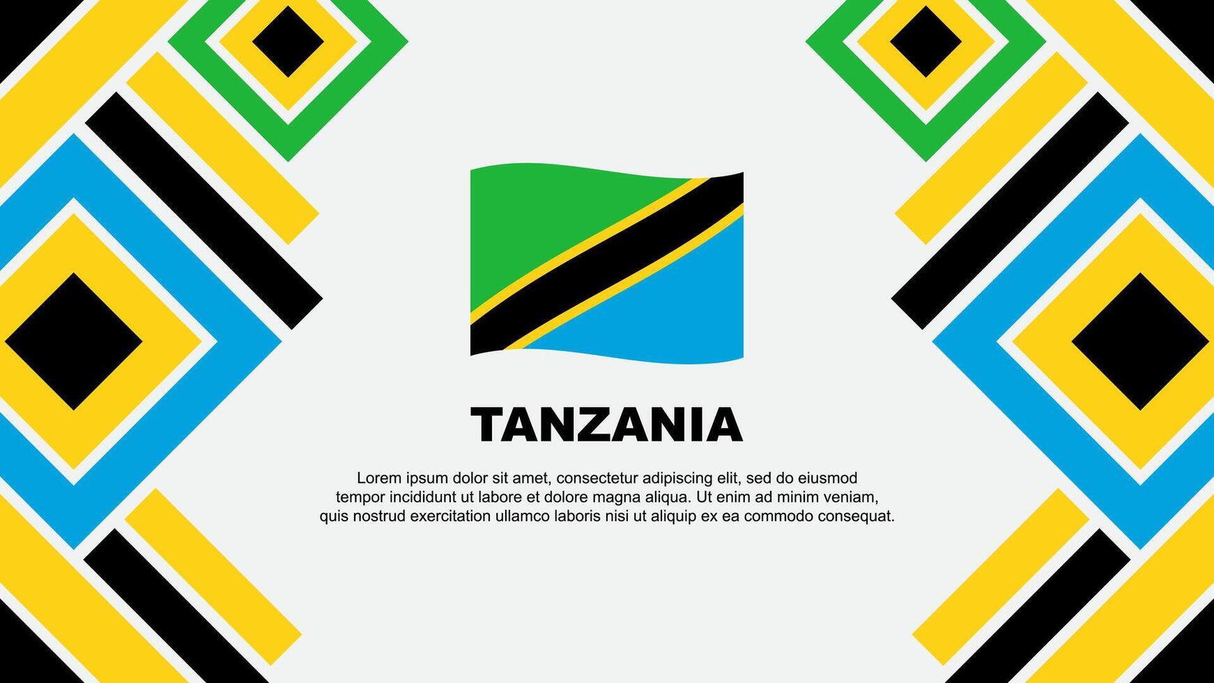 Tanzania vlag abstract achtergrond ontwerp sjabloon. Tanzania onafhankelijkheid dag banier behang vector illustratie. Tanzania