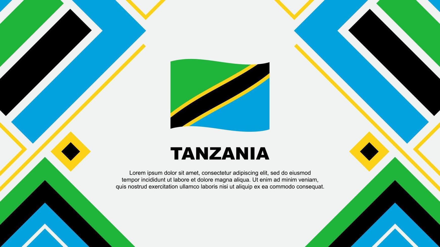Tanzania vlag abstract achtergrond ontwerp sjabloon. Tanzania onafhankelijkheid dag banier behang vector illustratie. Tanzania vlag