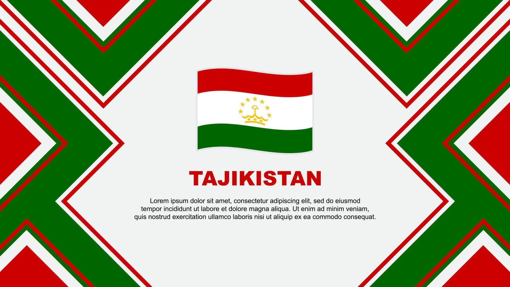 Tadzjikistan vlag abstract achtergrond ontwerp sjabloon. Tadzjikistan onafhankelijkheid dag banier behang vector illustratie. Tadzjikistan vector