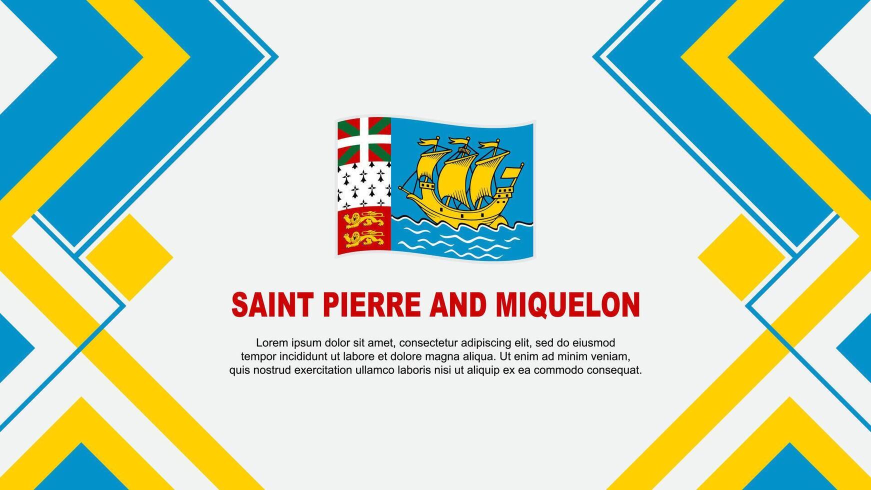 heilige pierre en miquelon vlag abstract achtergrond ontwerp sjabloon. heilige pierre en miquelon onafhankelijkheid dag banier behang vector illustratie. banier