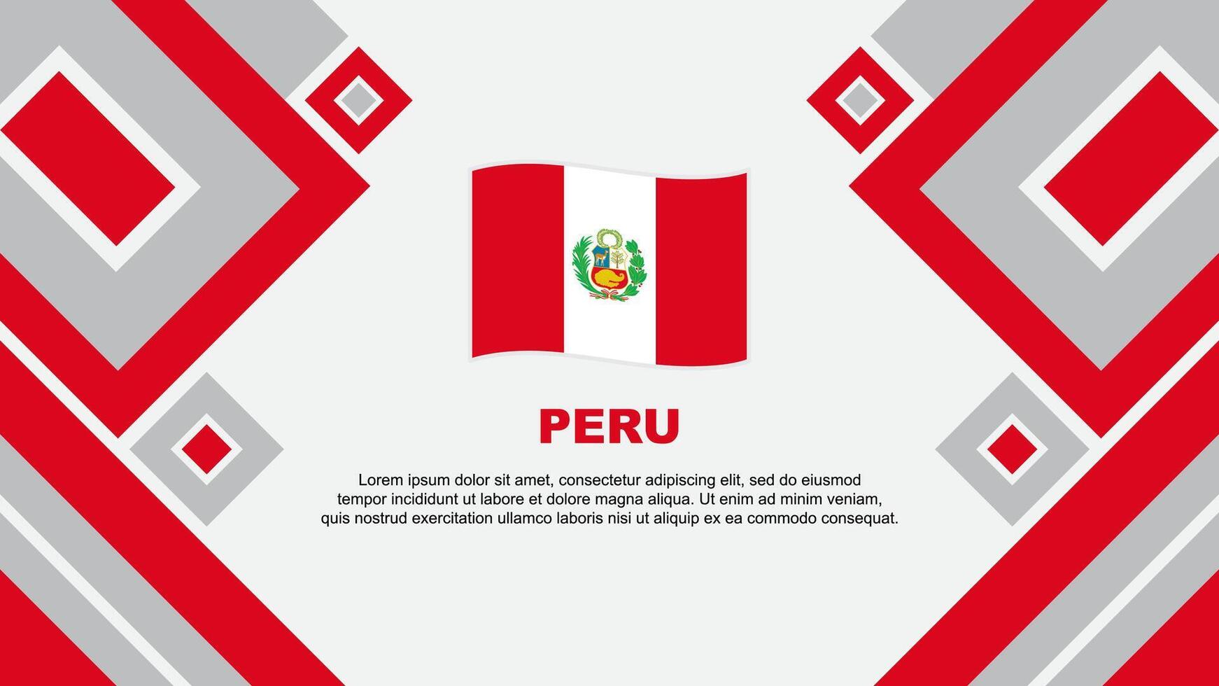 Peru vlag abstract achtergrond ontwerp sjabloon. Peru onafhankelijkheid dag banier behang vector illustratie. tekenfilm