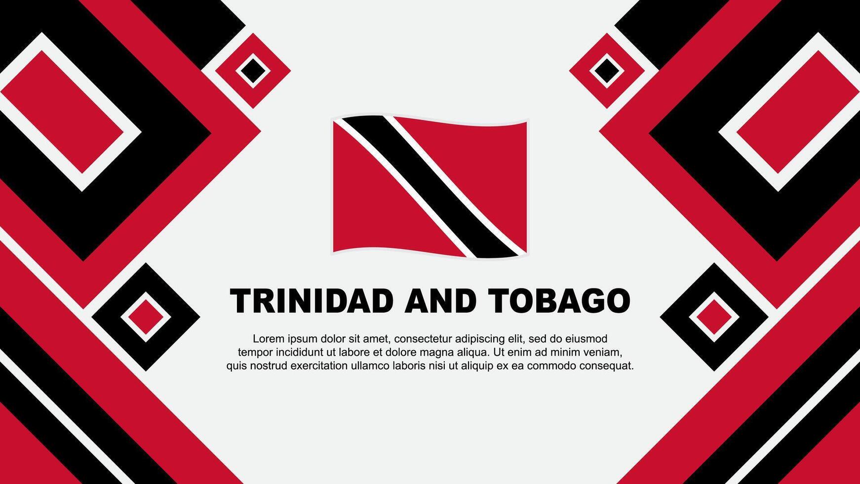 Trinidad en Tobago vlag abstract achtergrond ontwerp sjabloon. Trinidad en Tobago onafhankelijkheid dag banier behang vector illustratie. Trinidad en Tobago tekenfilm