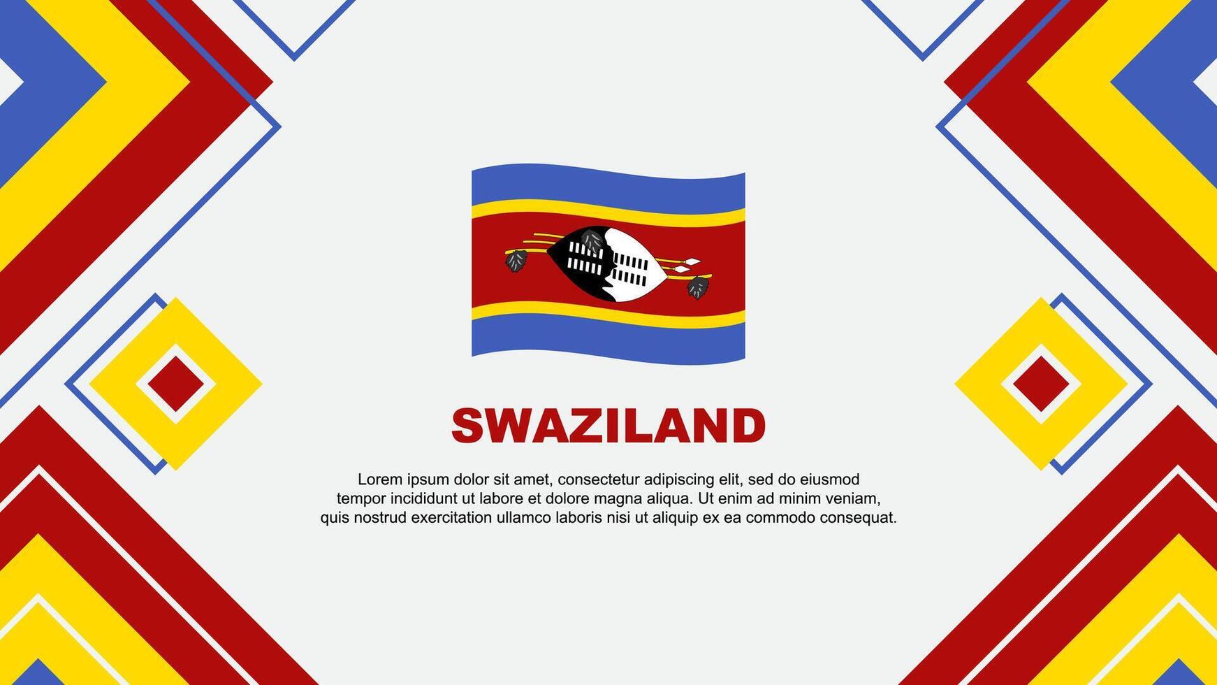Swaziland vlag abstract achtergrond ontwerp sjabloon. Swaziland onafhankelijkheid dag banier behang vector illustratie. Swaziland achtergrond