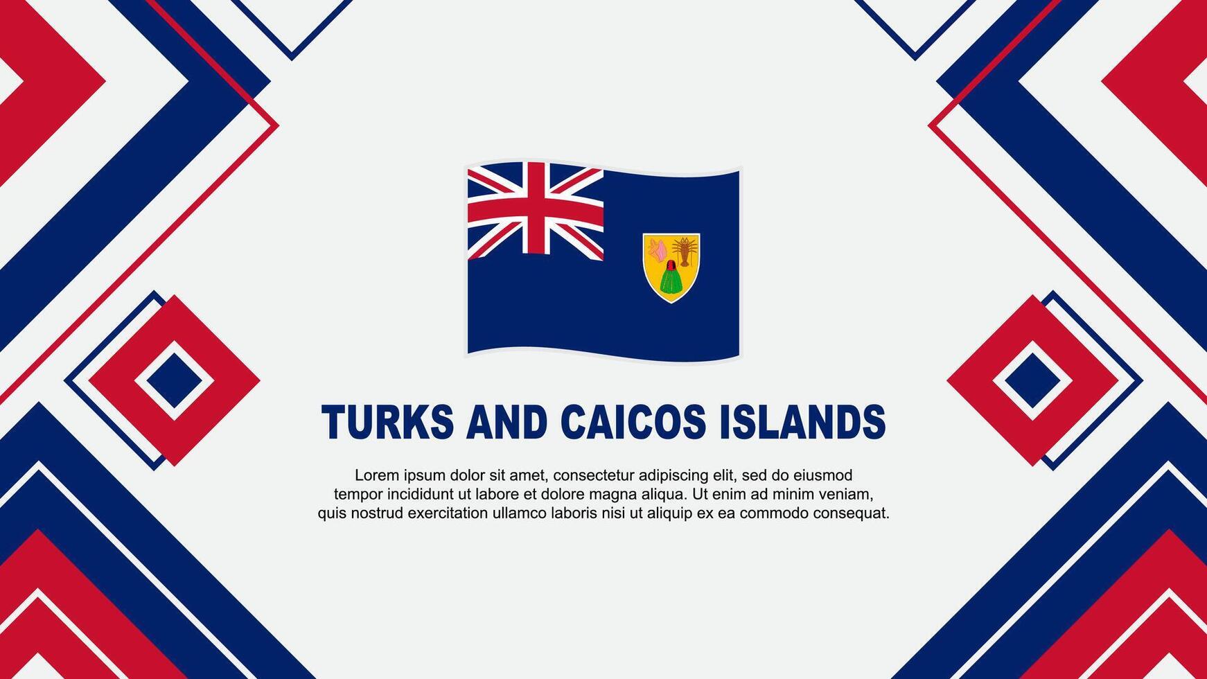 turken en caicos eilanden vlag abstract achtergrond ontwerp sjabloon. turken en caicos eilanden onafhankelijkheid dag banier behang vector illustratie. achtergrond