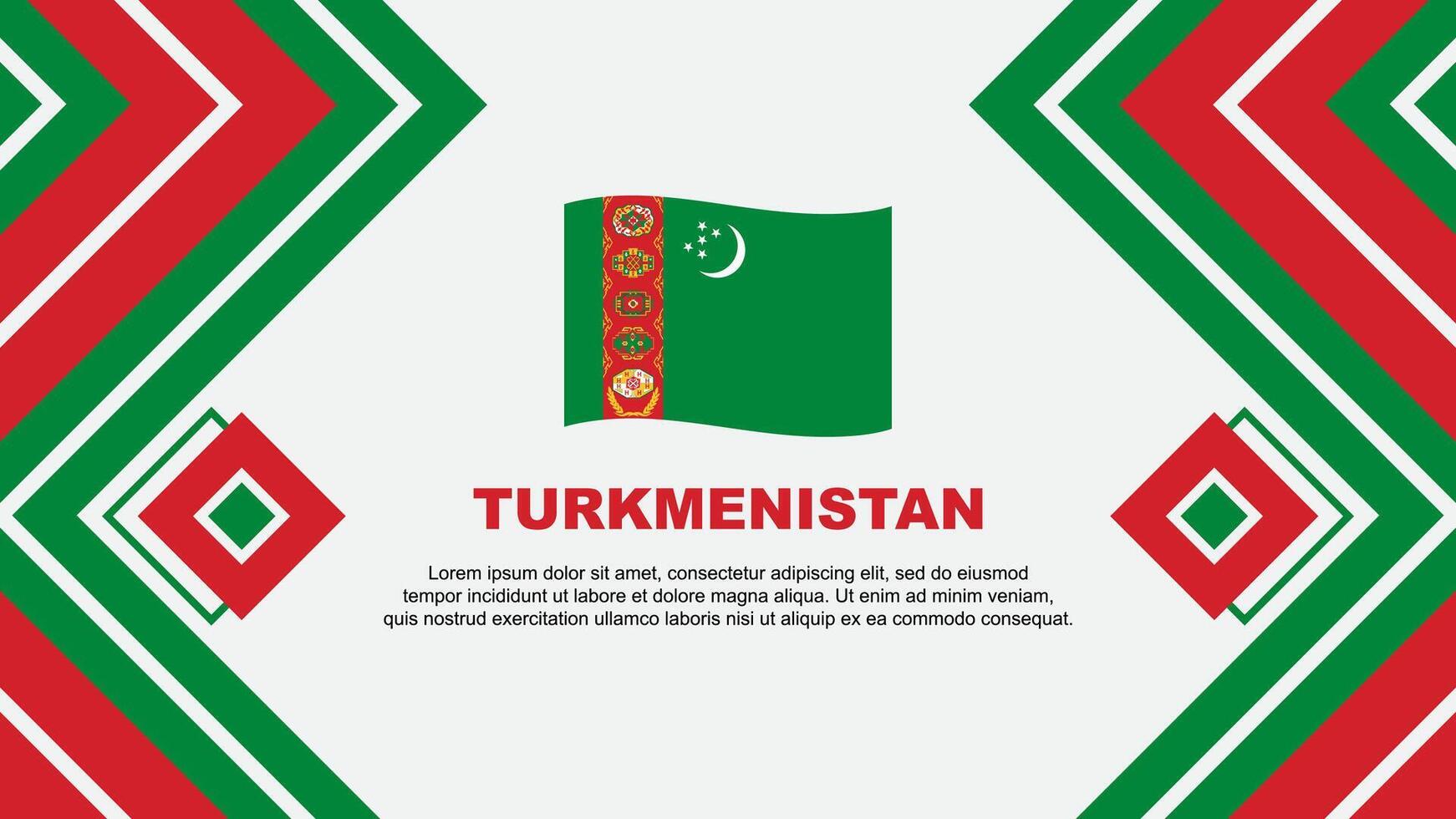 turkmenistan vlag abstract achtergrond ontwerp sjabloon. turkmenistan onafhankelijkheid dag banier behang vector illustratie. turkmenistan ontwerp