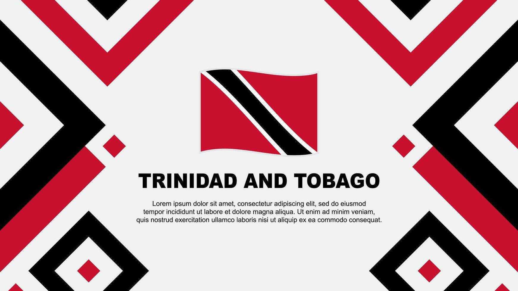 Trinidad en Tobago vlag abstract achtergrond ontwerp sjabloon. Trinidad en Tobago onafhankelijkheid dag banier behang vector illustratie. Trinidad en Tobago sjabloon