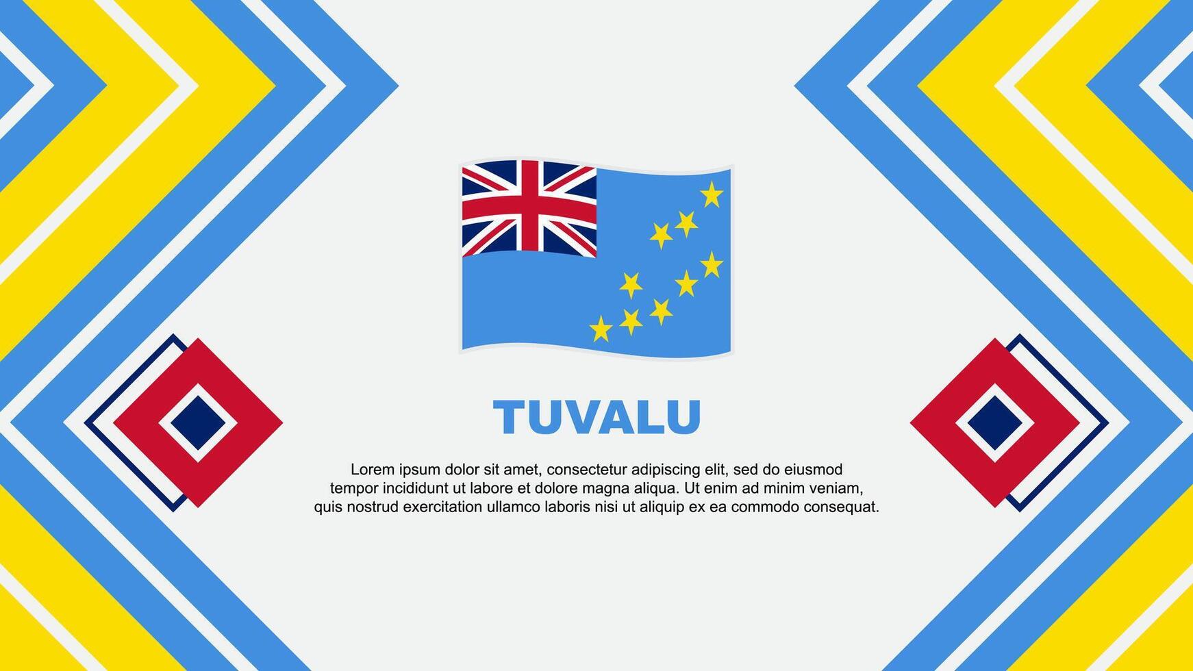 Tuvalu vlag abstract achtergrond ontwerp sjabloon. Tuvalu onafhankelijkheid dag banier behang vector illustratie. Tuvalu ontwerp