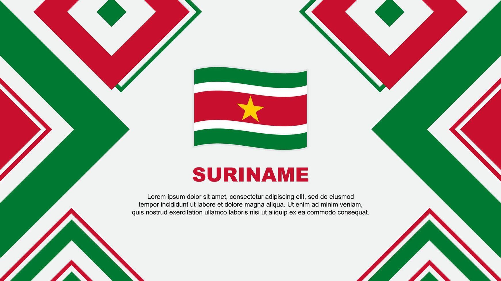 Suriname vlag abstract achtergrond ontwerp sjabloon. Suriname onafhankelijkheid dag banier behang vector illustratie. Suriname onafhankelijkheid dag