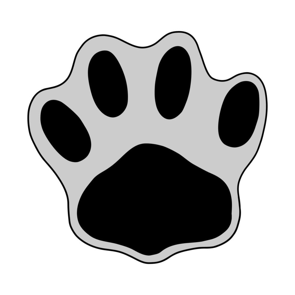 zwart en wit vector tekening van een van katten poot afdrukken