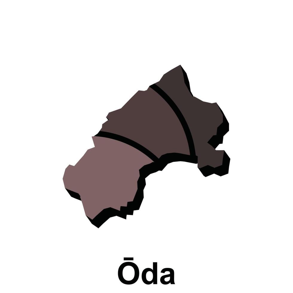 kaart stad van oda bruin kleur ontwerpen concept, logo's, logotype element voor sjabloon. vector