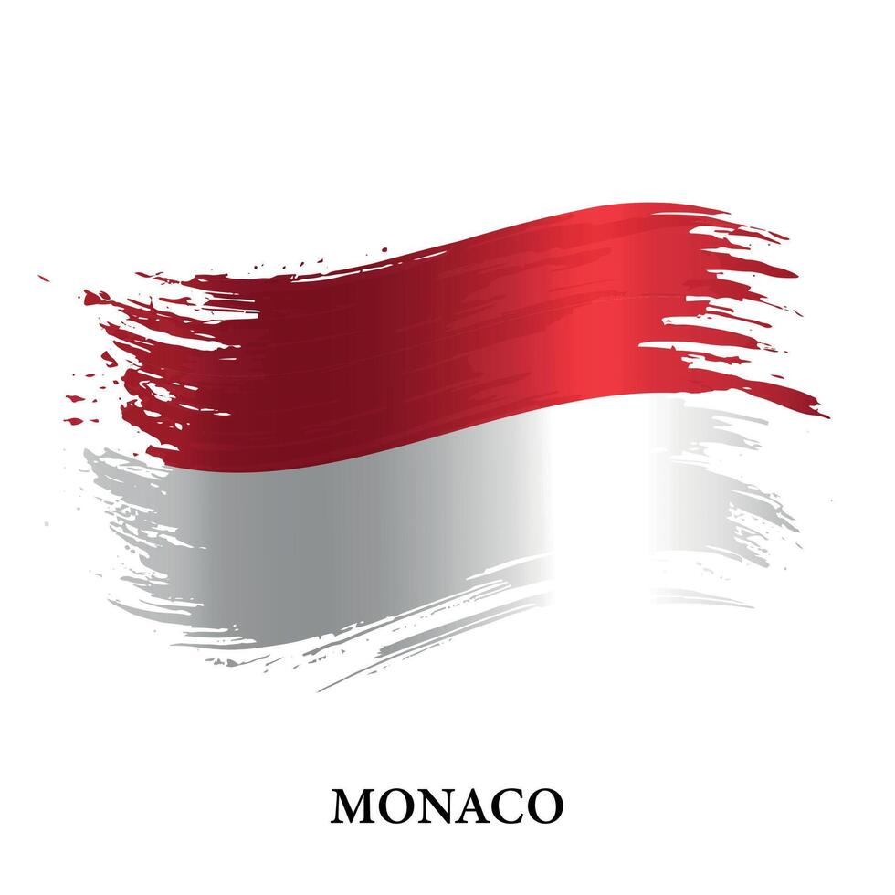 grunge vlag van Monaco, borstel beroerte vector