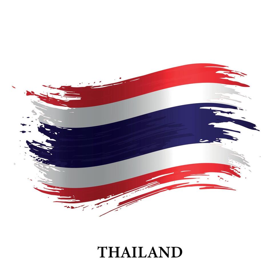 grunge vlag van Thailand, borstel beroerte achtergrond vector