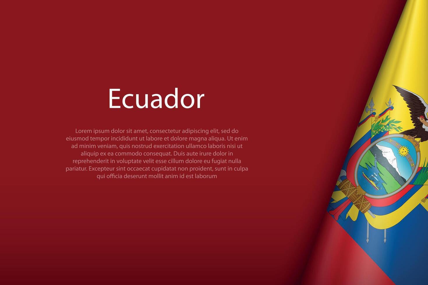 Ecuador nationaal vlag geïsoleerd Aan achtergrond met copyspace vector