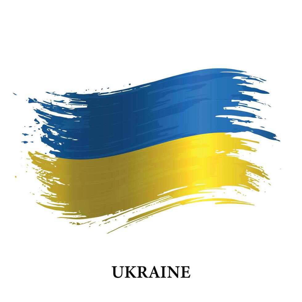 grunge vlag van Oekraïne, borstel beroerte vector