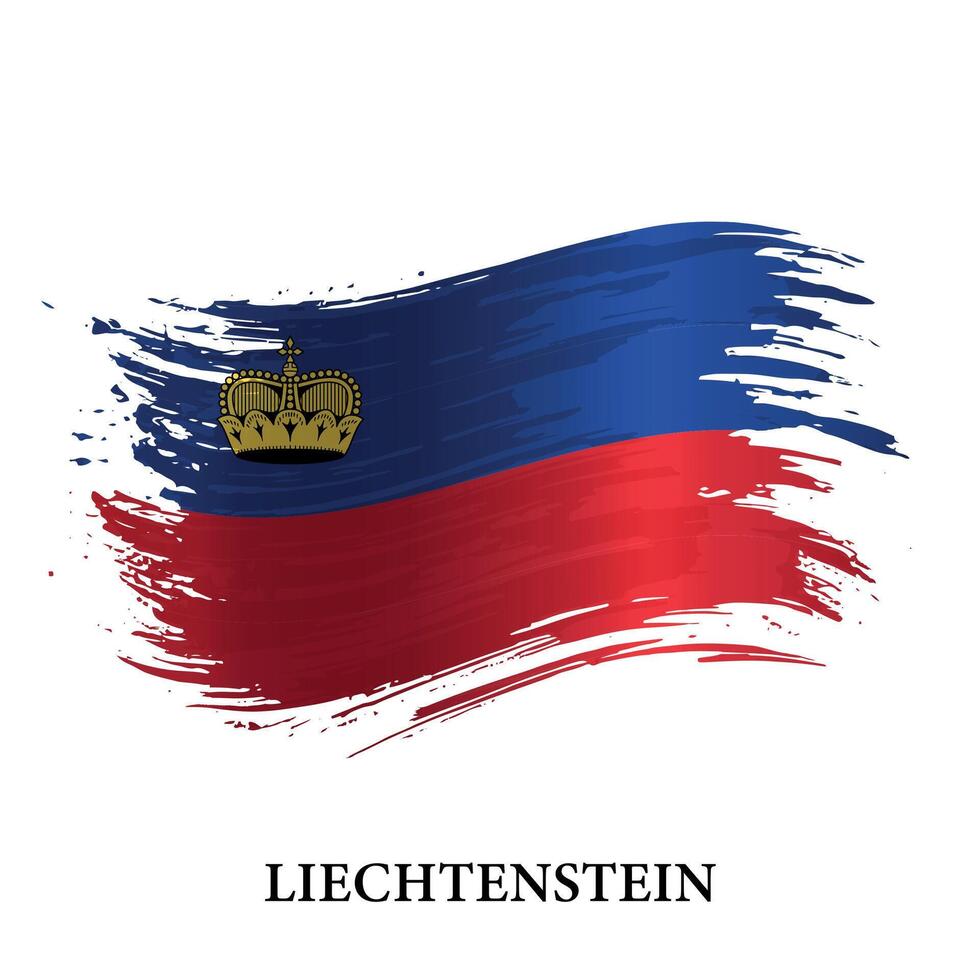 grunge vlag van Liechtenstein, borstel beroerte vector