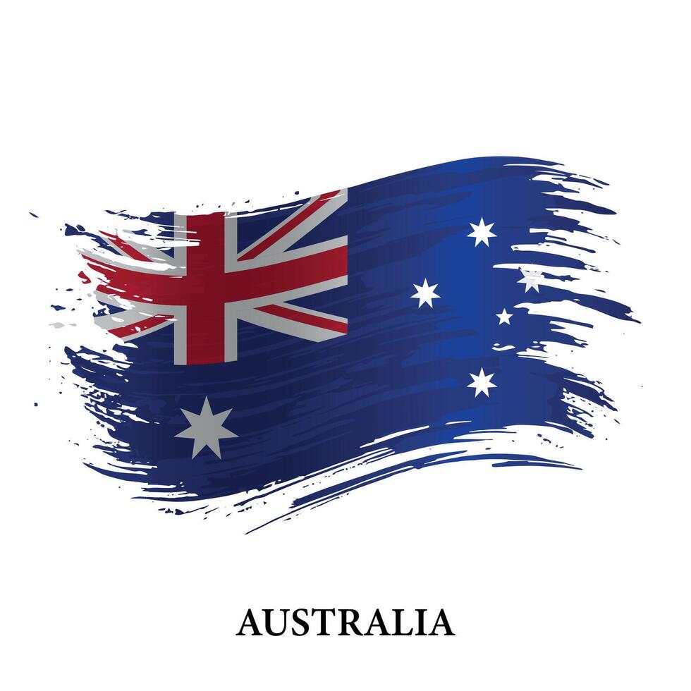 grunge vlag van Australië, borstel beroerte vector