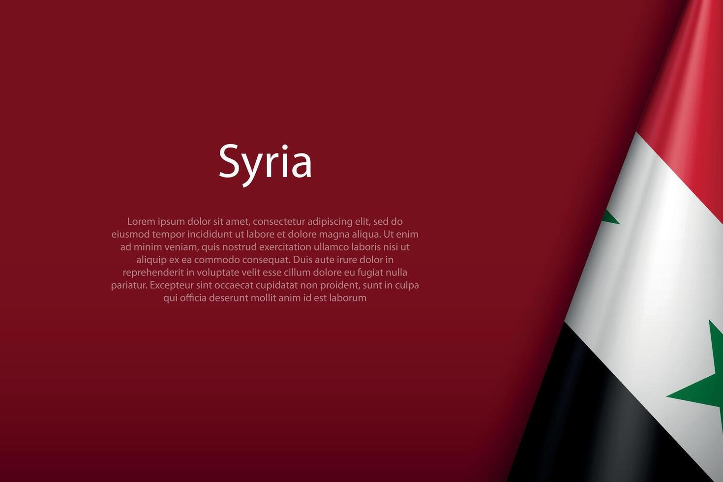 Syrië nationaal vlag geïsoleerd Aan achtergrond met copyspace vector