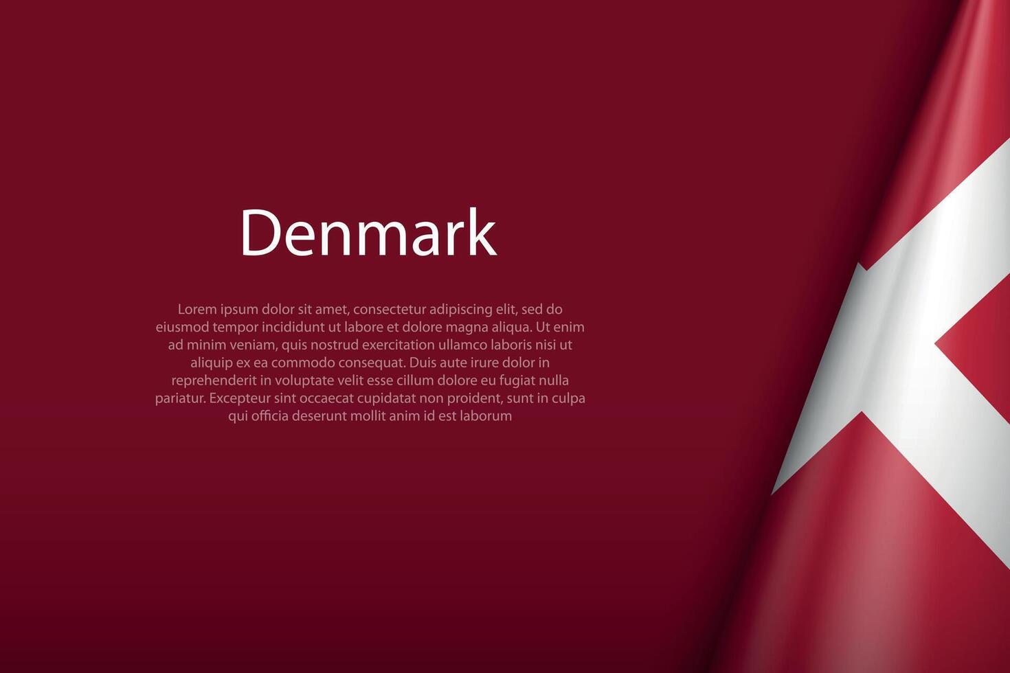 Denemarken nationaal vlag geïsoleerd Aan achtergrond met copyspace vector
