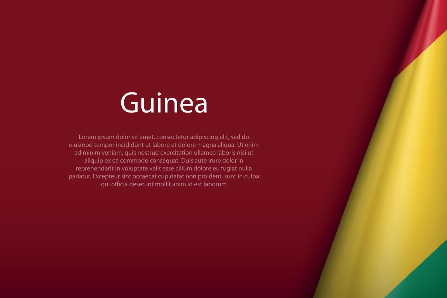 Guinea nationaal vlag geïsoleerd Aan achtergrond met copyspace vector