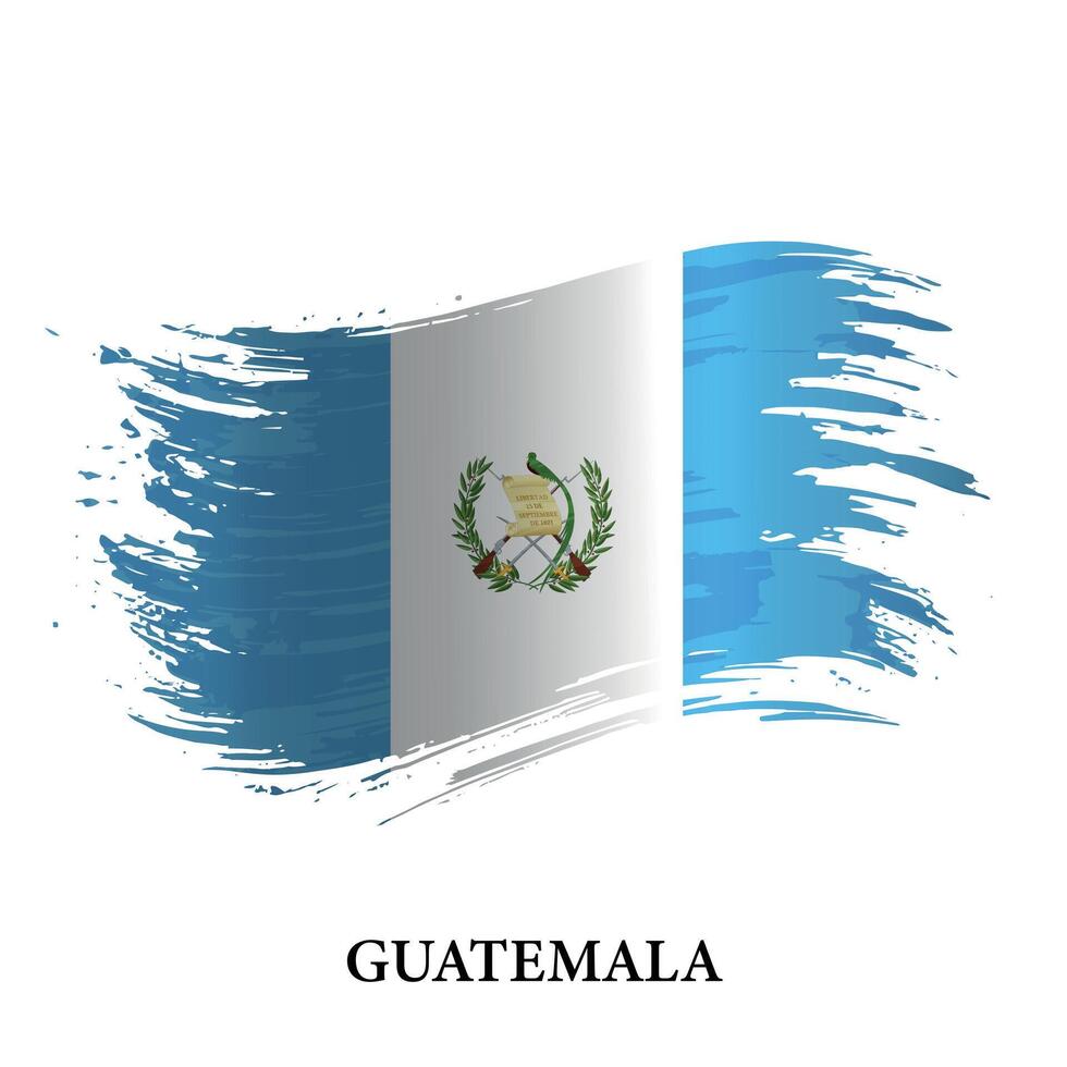 grunge vlag van Guatemala, borstel beroerte vector