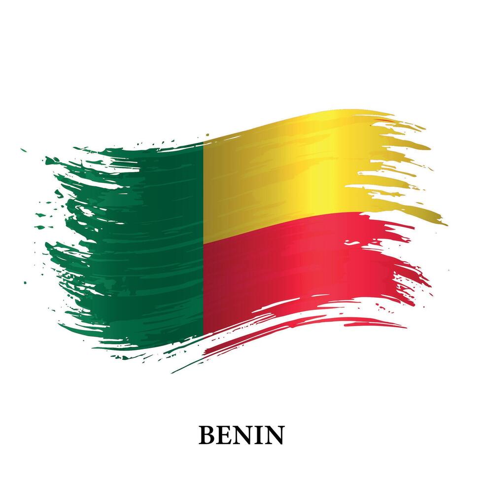 grunge vlag van Benin, borstel beroerte vector