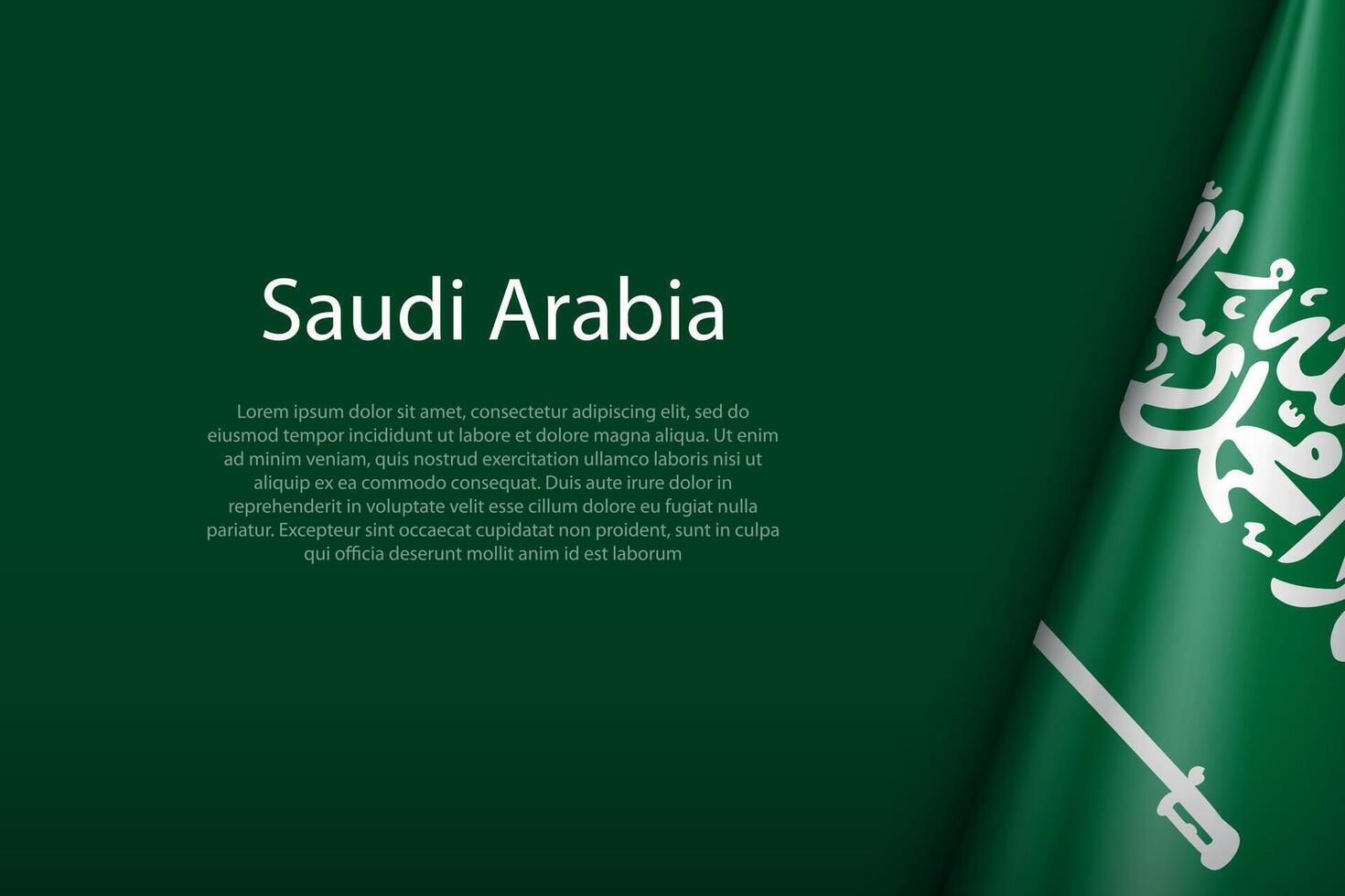 saudi Arabië nationaal vlag geïsoleerd Aan achtergrond met copyspace vector