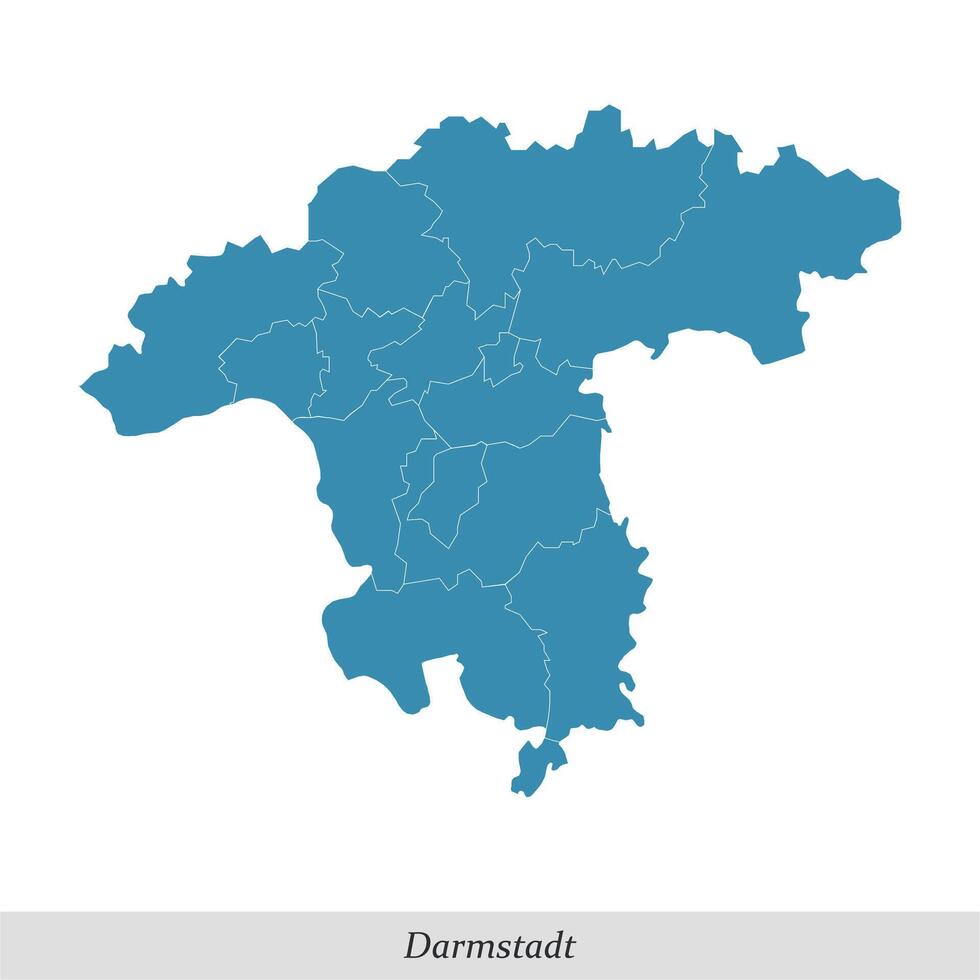 kaart van darmstadt is een regio in hesse staat van Duitsland vector