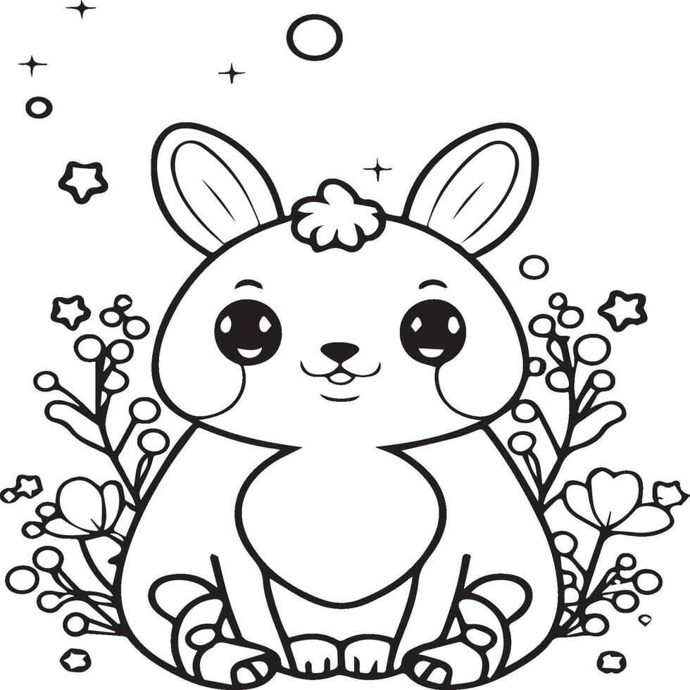 schattig baby dieren kleur Pagina's. schattig baby dieren schets vector