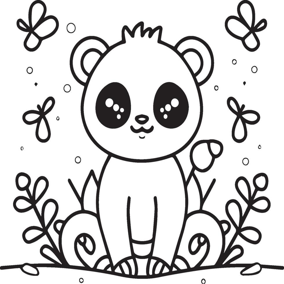 schattig baby dieren kleur Pagina's. schattig baby dieren schets vector