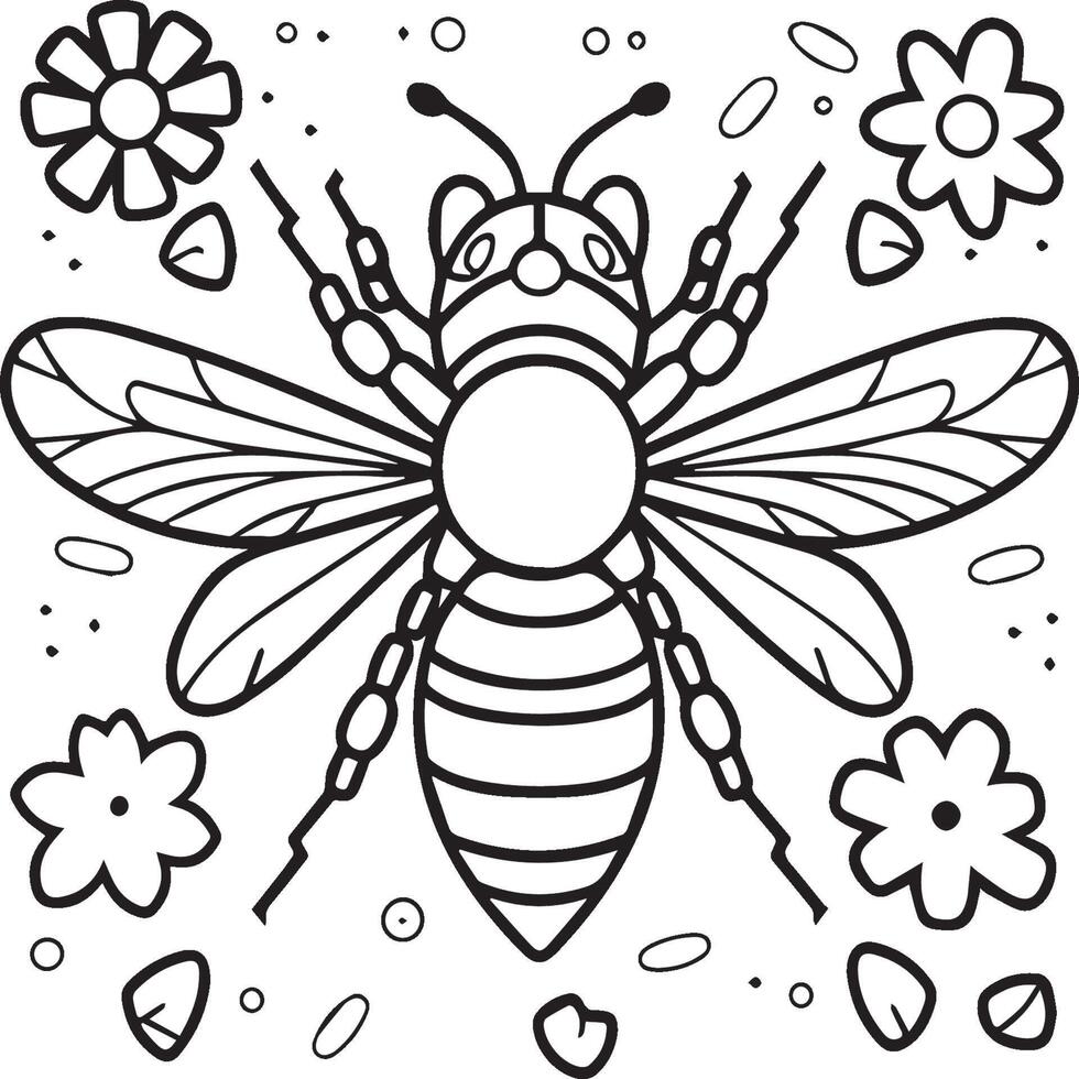 insecten kleur Pagina's voor kleur boek. insecten schets vector. vector