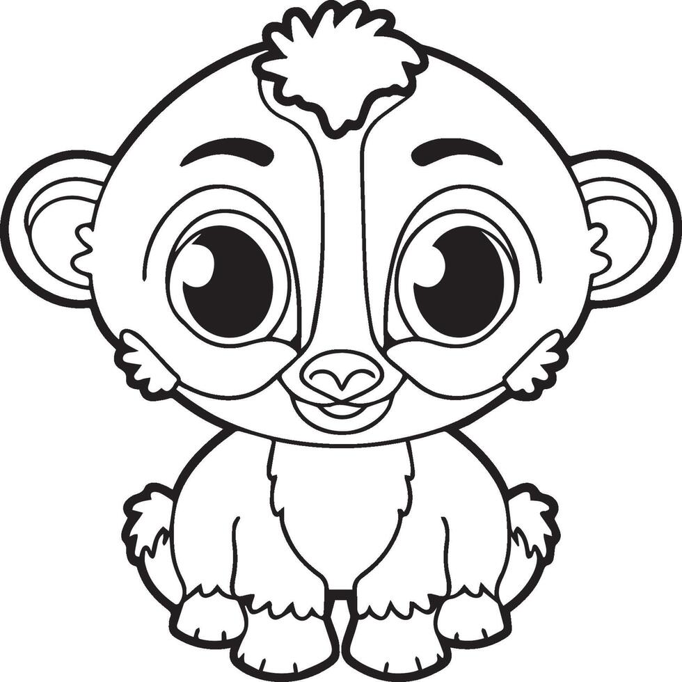 schattig baby dieren kleur Pagina's. schattig baby dieren schets vector