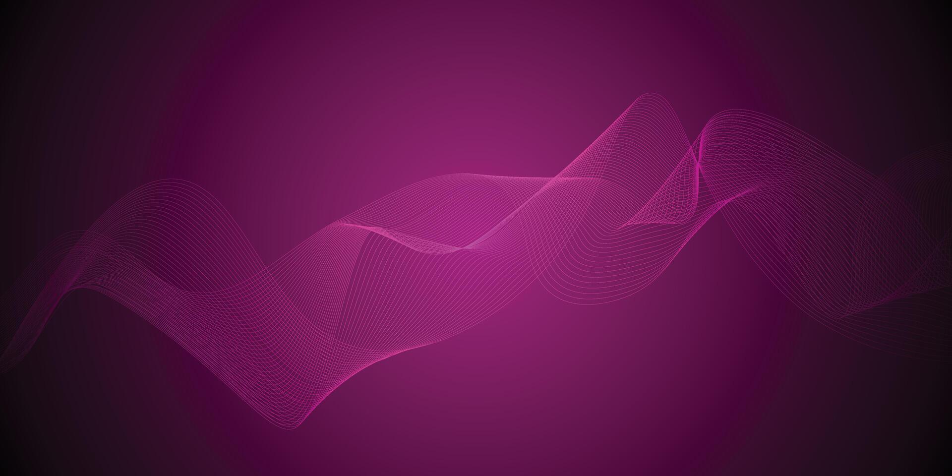abstract roze Golf lijnen Aan donker roze achtergrond. golvend lijn achtergrond. vloeiende donker kromme met zacht helling achtergrond vector