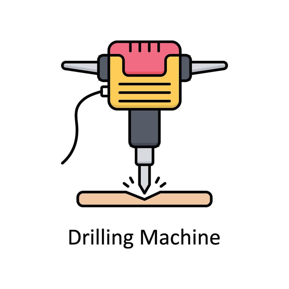 boren machine vector gevulde schets icoon ontwerp illustratie. fabricage eenheden symbool Aan wit achtergrond eps 10 het dossier