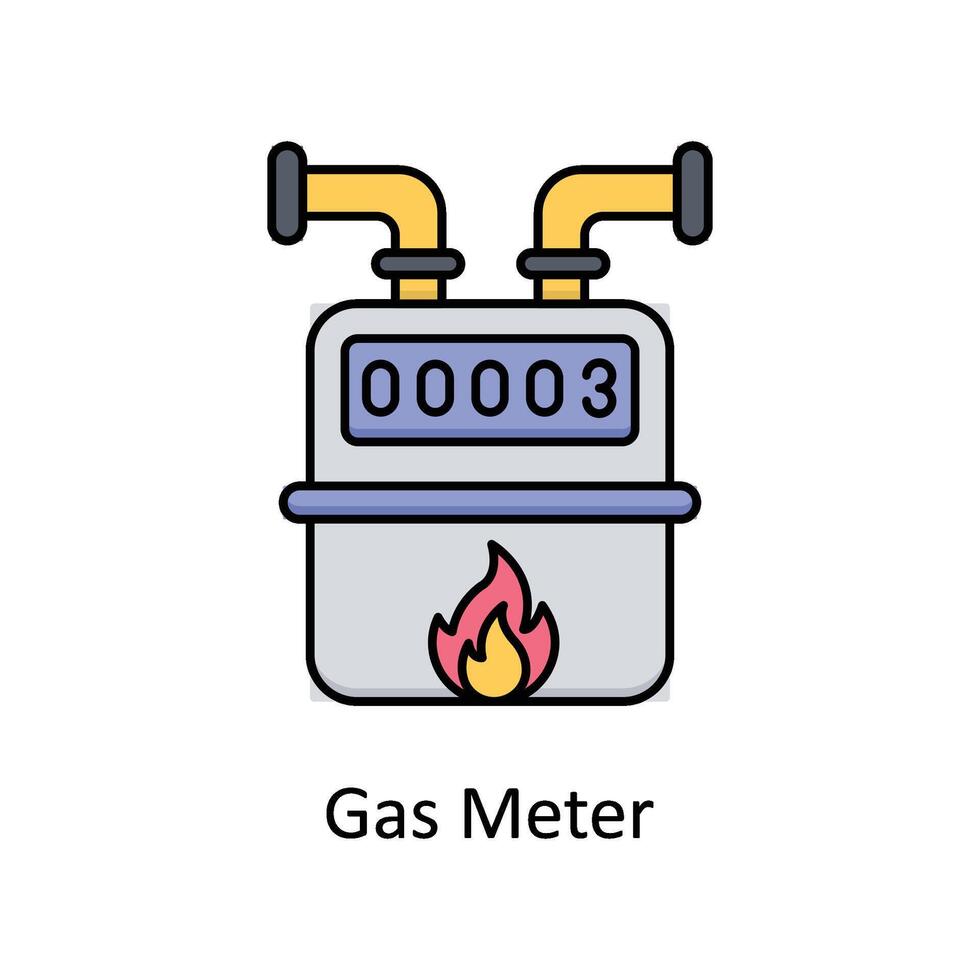 gas- meter vector gevulde schets icoon ontwerp illustratie. fabricage eenheden symbool Aan wit achtergrond eps 10 het dossier