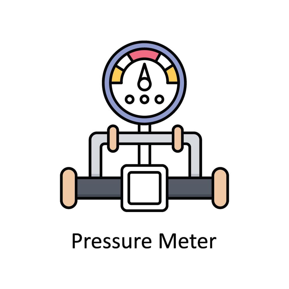 druk meter vector gevulde schets icoon ontwerp illustratie. fabricage eenheden symbool Aan wit achtergrond eps 10 het dossier