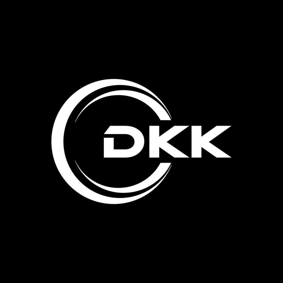 dkk brief logo ontwerp, inspiratie voor een uniek identiteit. modern elegantie en creatief ontwerp. watermerk uw succes met de opvallend deze logo. vector