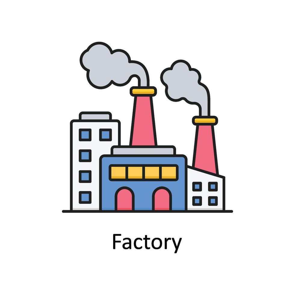 fabriek vector gevulde schets icoon ontwerp illustratie. fabricage eenheden symbool Aan wit achtergrond eps 10 het dossier